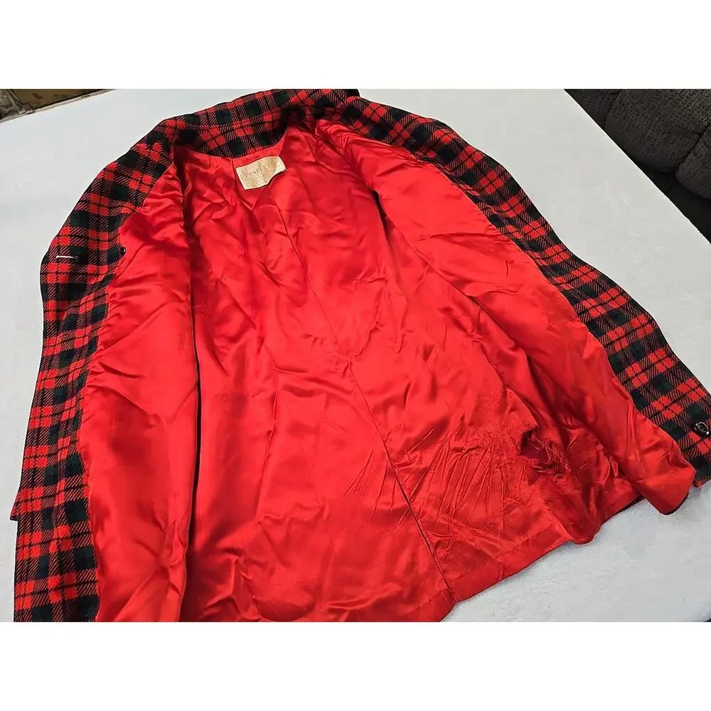 Pendleton Vtg 70s 80s Double Breasted 100% Wool Car Coat Womans Sz 8 Belted USA